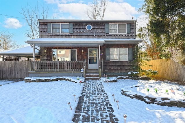 view of front of property with a porch