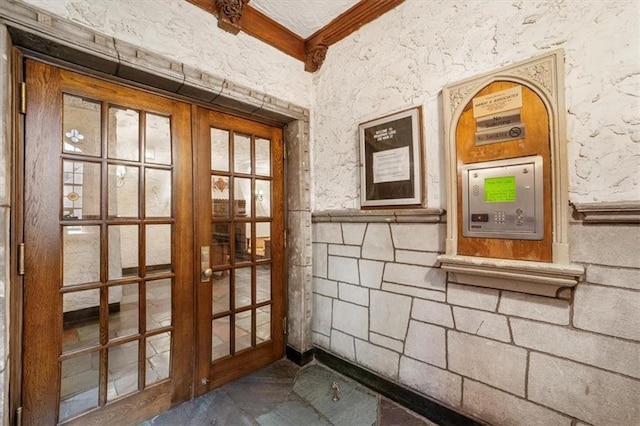 doorway with french doors