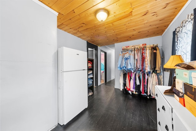 walk in closet featuring dark hardwood / wood-style floors