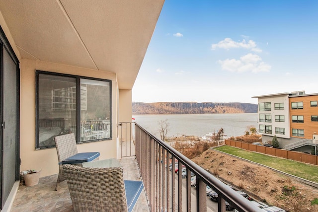 balcony with a water view