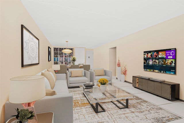 view of tiled living room