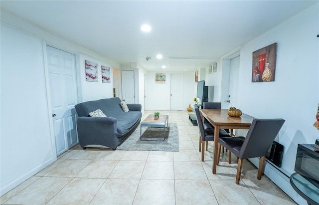 view of tiled living room