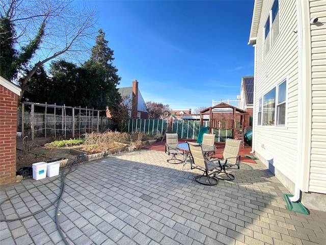 view of patio / terrace with a gazebo