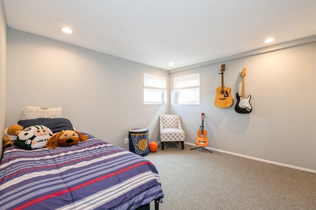 view of carpeted bedroom