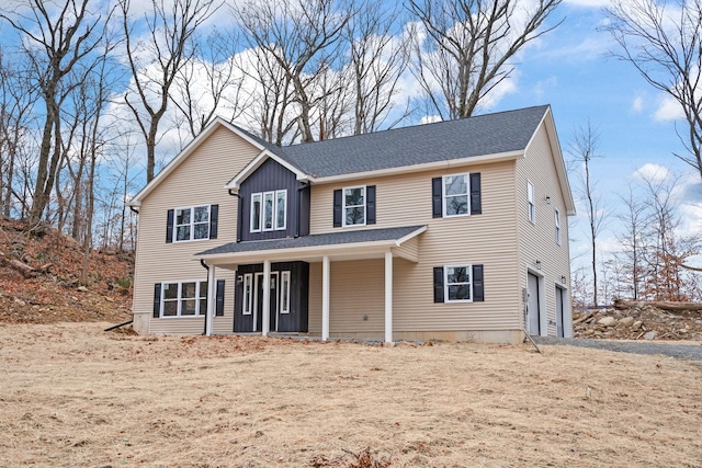 view of front of house with a garage