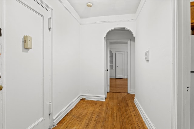 corridor featuring light hardwood / wood-style flooring