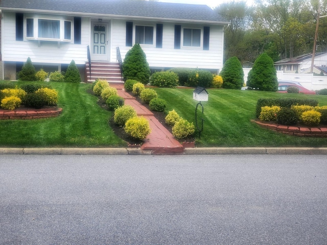 view of front of house featuring a front yard