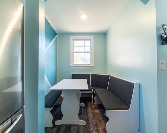 home office featuring dark wood-type flooring