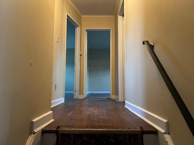 hall featuring crown molding