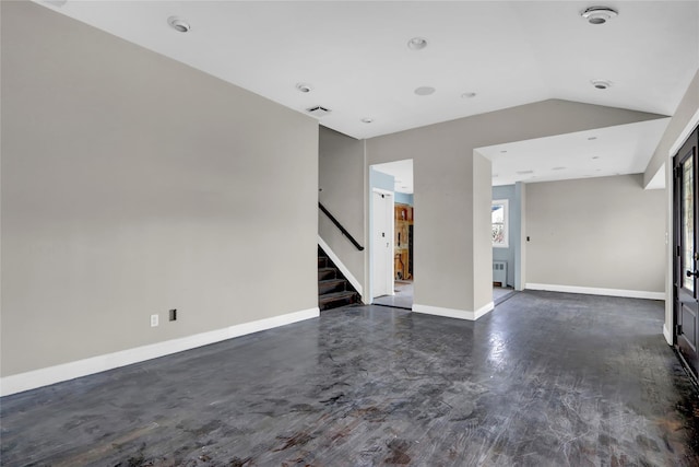 unfurnished living room with radiator