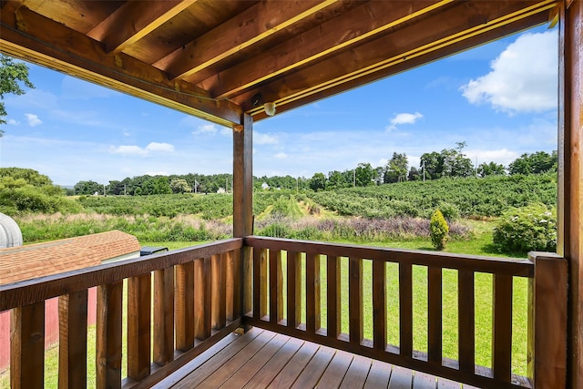 deck with a rural view