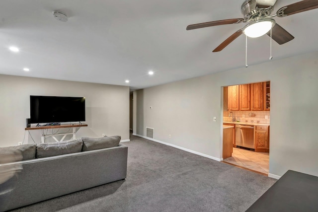 view of carpeted living room