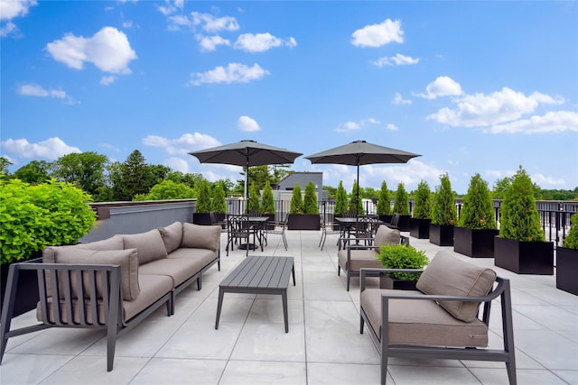 view of patio with an outdoor living space