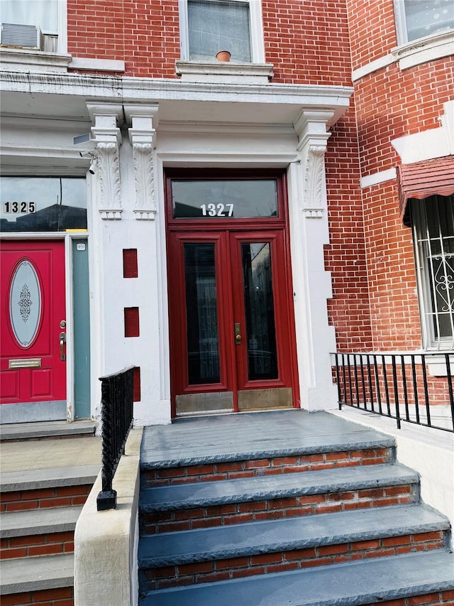 view of exterior entry with french doors