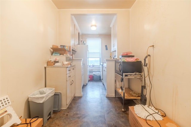 hall featuring washer / clothes dryer