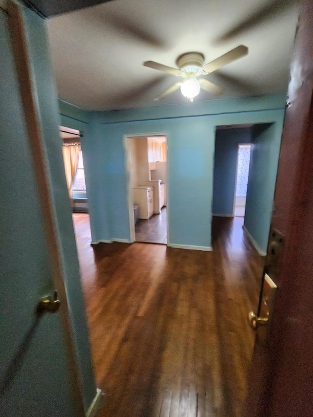 hall featuring dark hardwood / wood-style floors