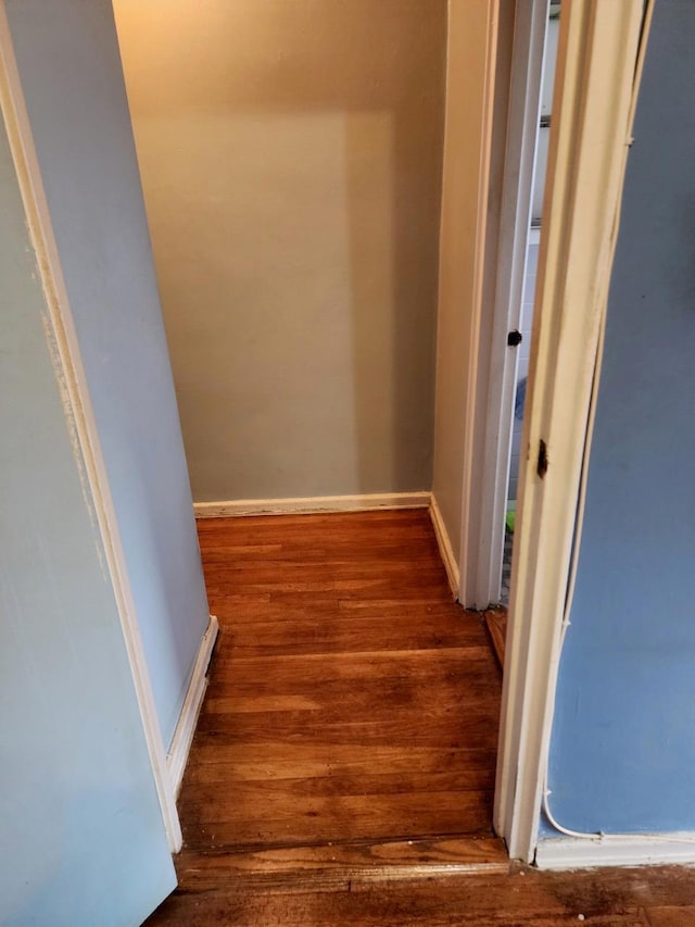 interior space with dark wood-type flooring