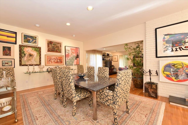 dining area featuring light hardwood / wood-style flooring