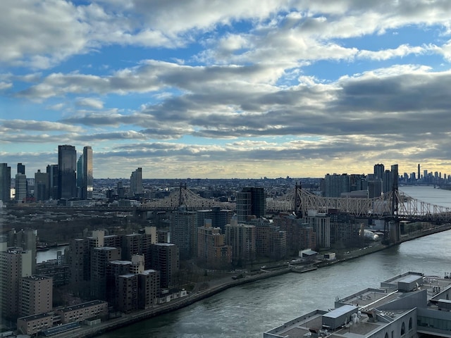 view of city featuring a water view