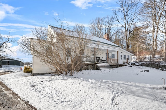 exterior space with a wooden deck