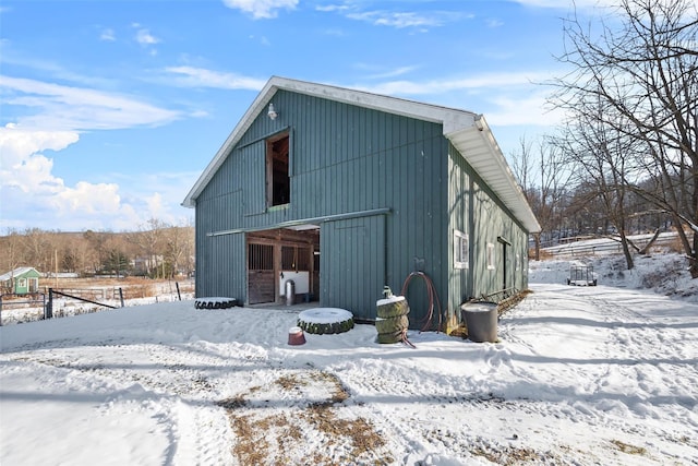 view of snow covered structure