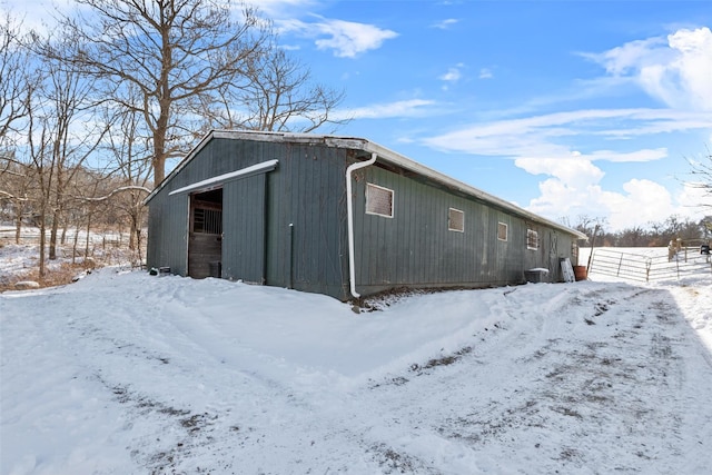 view of snow covered structure