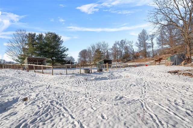 view of snowy yard