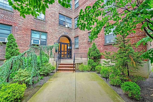 doorway to property featuring french doors