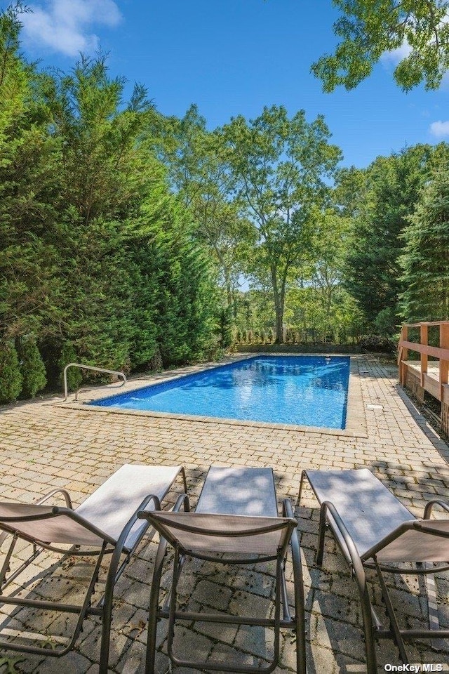 view of pool featuring a patio area