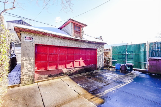 view of garage