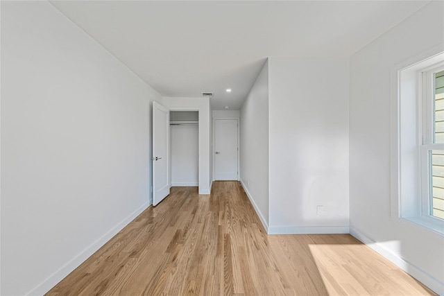 unfurnished bedroom featuring light hardwood / wood-style flooring