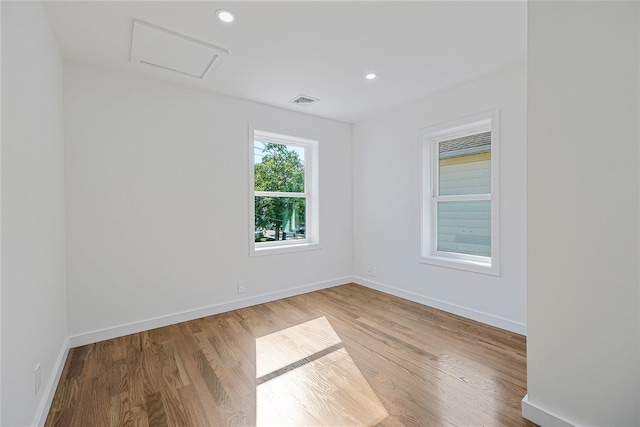 spare room featuring wood-type flooring