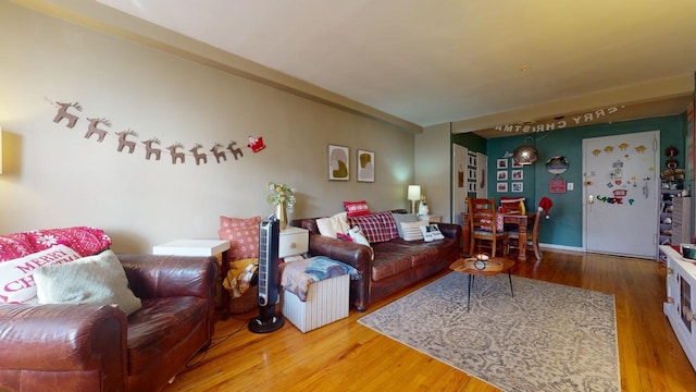 living room with wood-type flooring