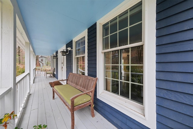 wooden deck featuring a porch