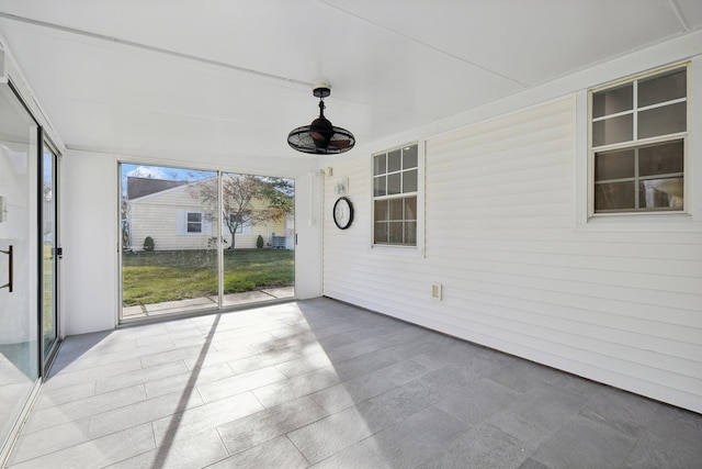 view of unfurnished sunroom