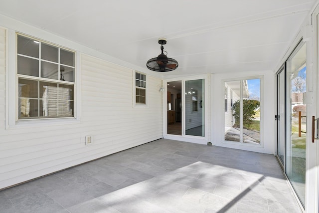 view of unfurnished sunroom