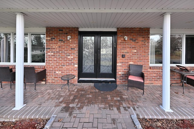 view of exterior entry with french doors