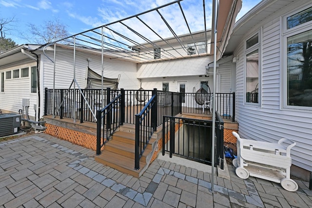 view of patio / terrace featuring central air condition unit