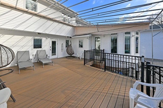 wooden terrace with a pergola