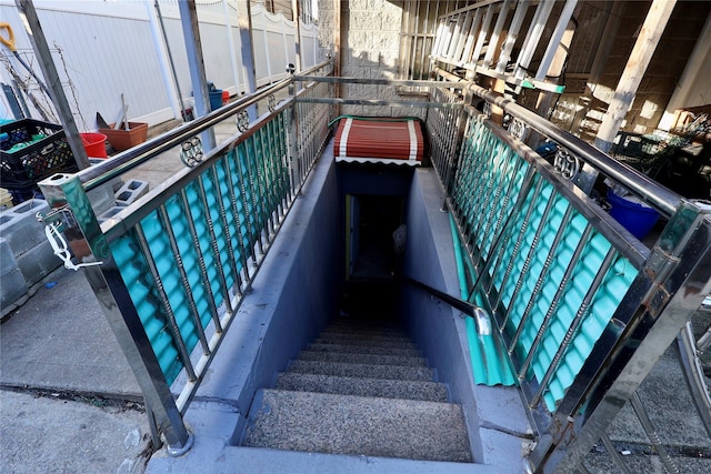 view of entry to storm shelter