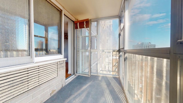 view of unfurnished sunroom