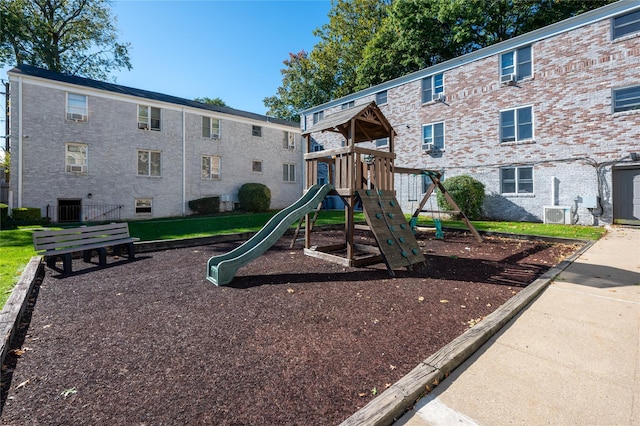 view of play area with central AC