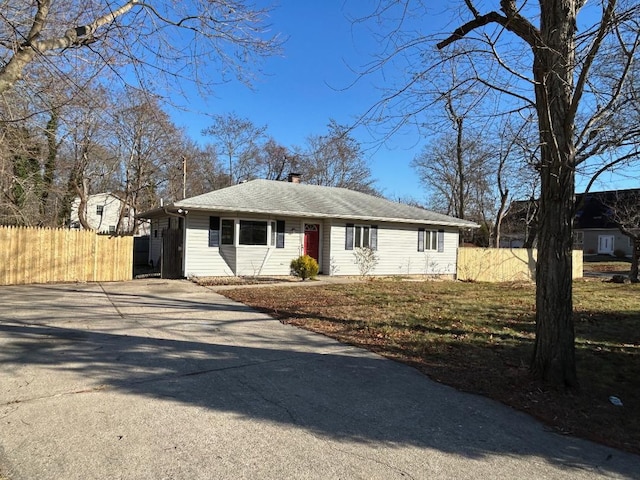 view of single story home