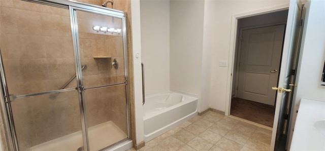 bathroom with independent shower and bath