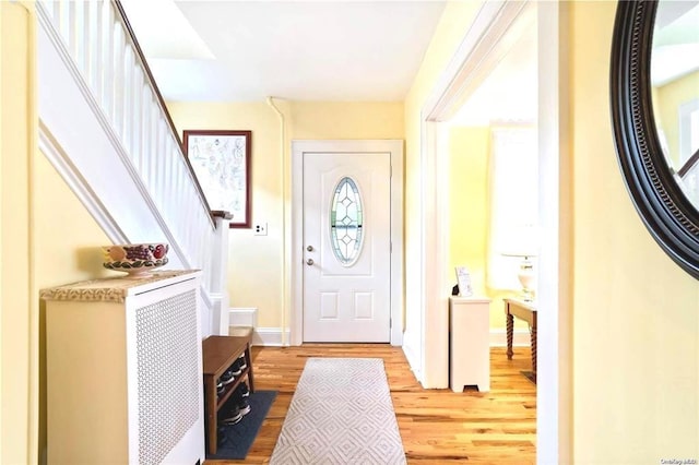 foyer featuring light hardwood / wood-style flooring