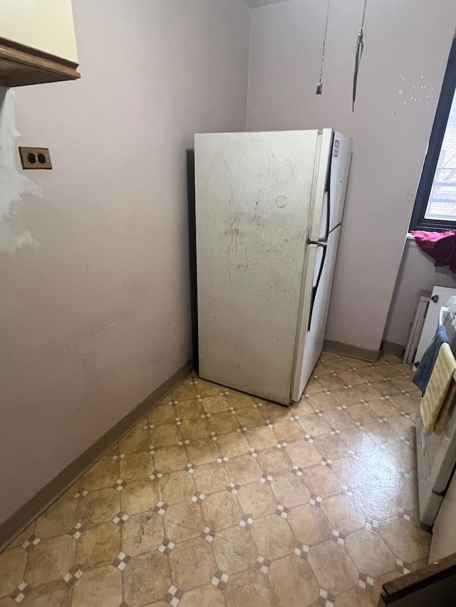 kitchen with white refrigerator