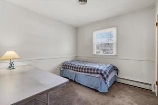 bedroom with baseboard heating