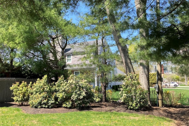 view of yard with fence