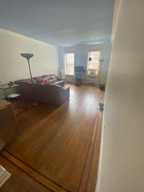 living room with hardwood / wood-style floors