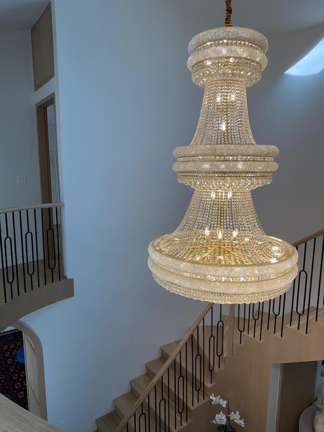 room details with a notable chandelier